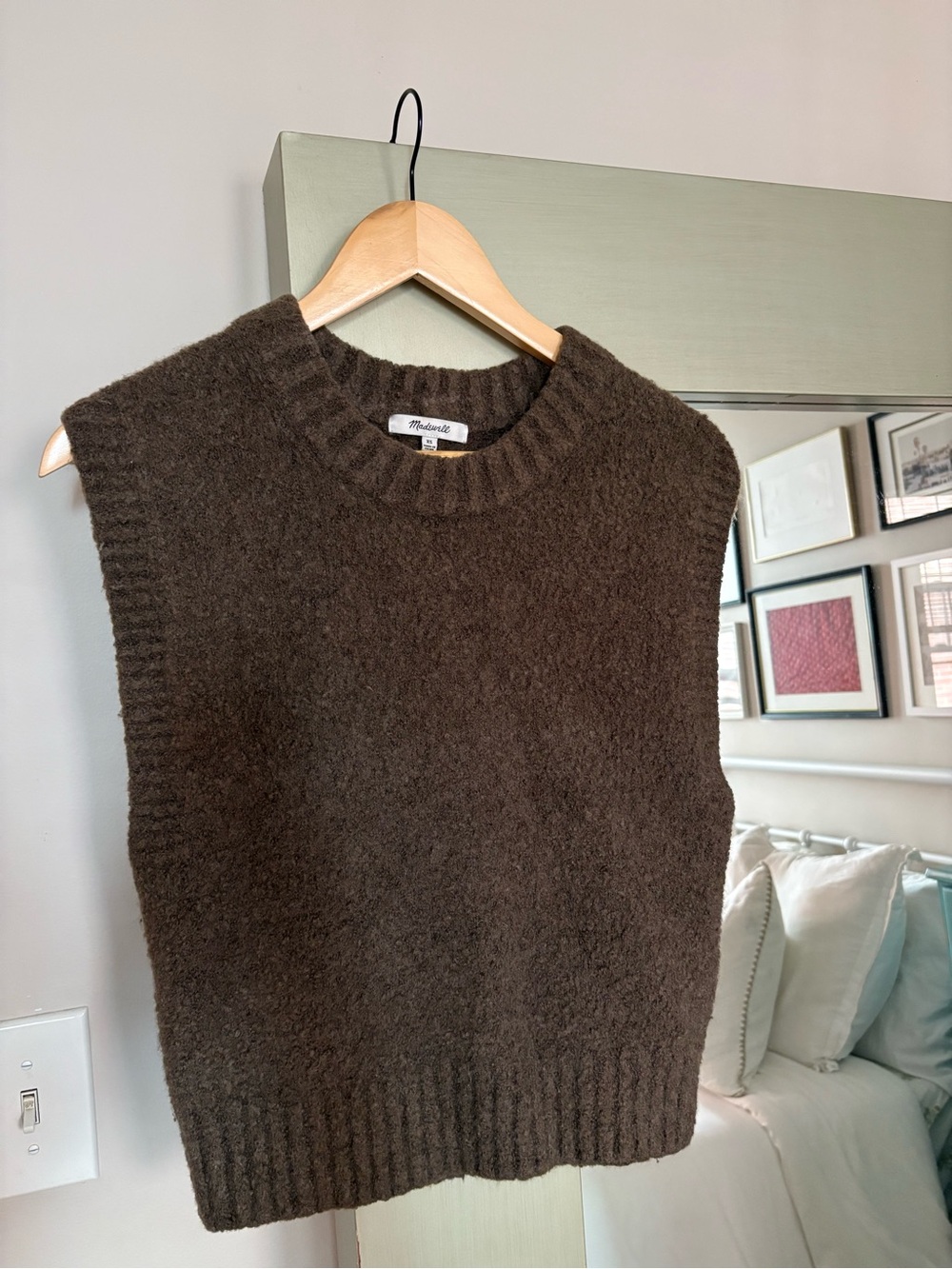 Madewell Chocolate Brown Knit Crewneck Sweater Vest